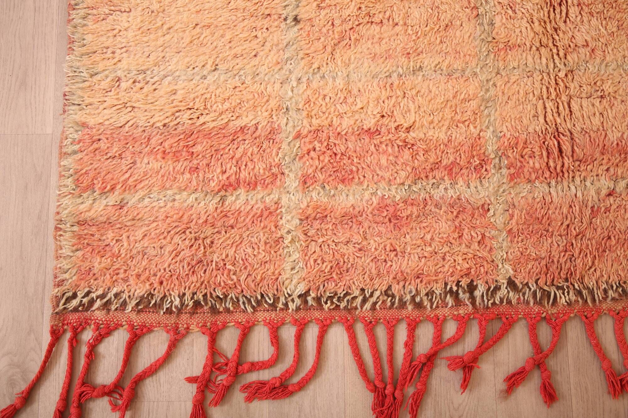 Peach Vintage Moroccan Rug 175 x 285 cm, Berber Wool Rug Handmade, Boho Rug