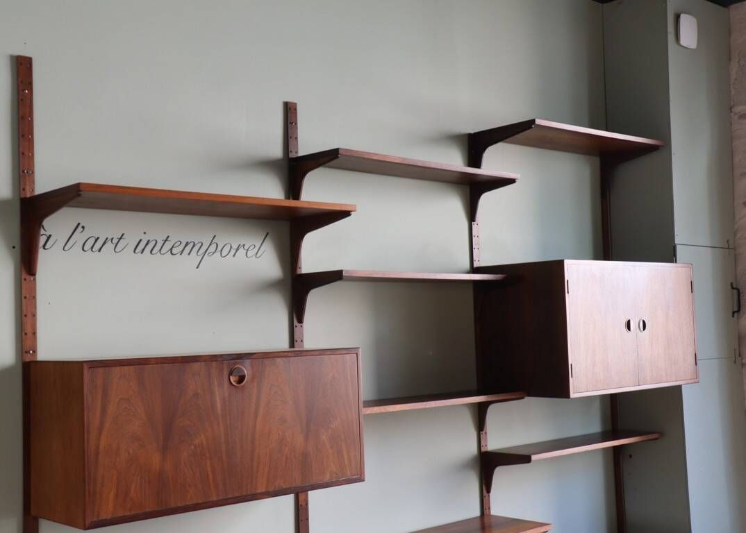 Modular rosewood wall bookcase by Thygesen and Sorensen for Hg Furniture, 1960