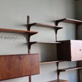 Modular rosewood wall bookcase by Thygesen and Sorensen for Hg Furniture, 1960