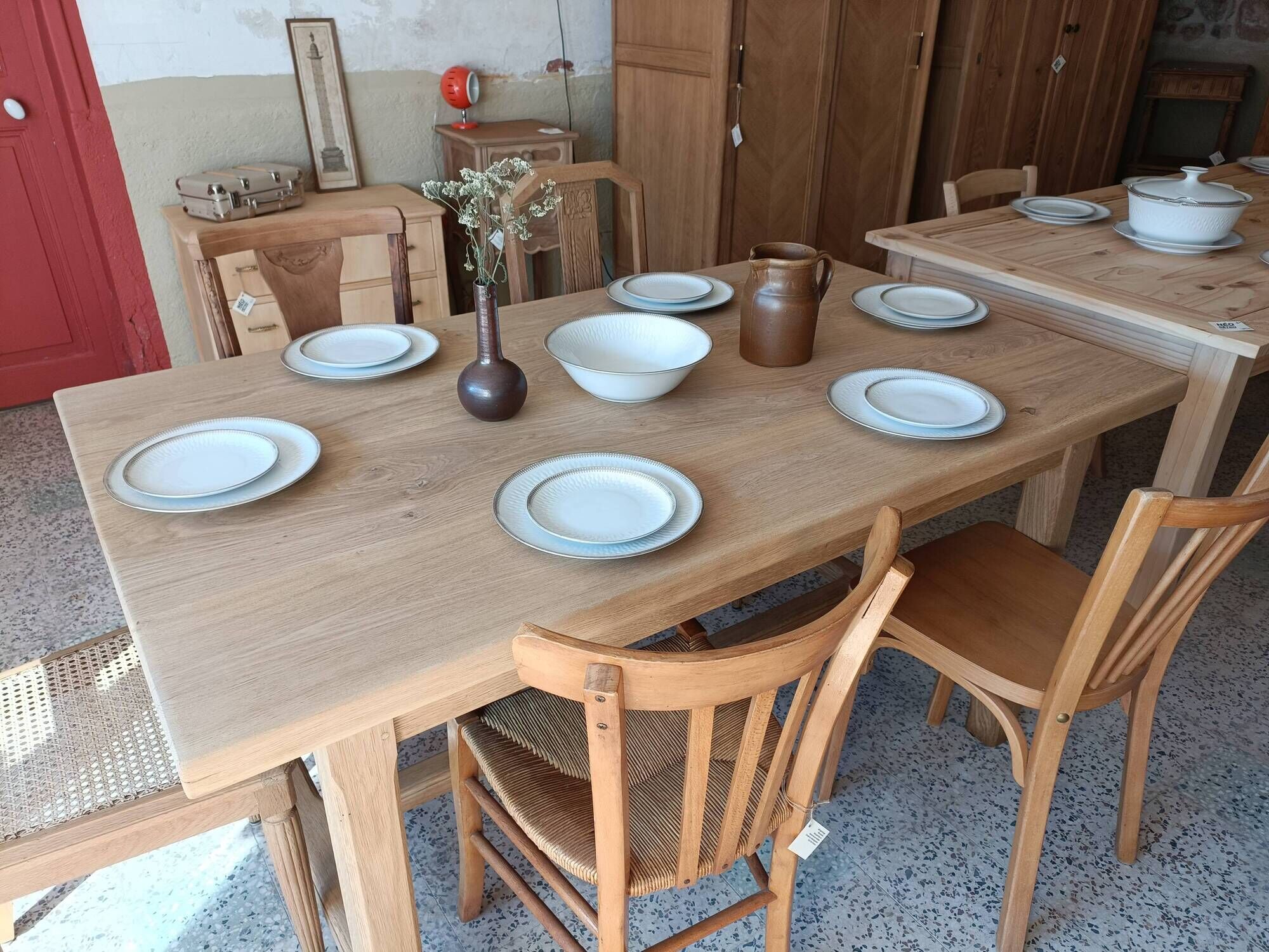 Renovated solid oak farmhouse table