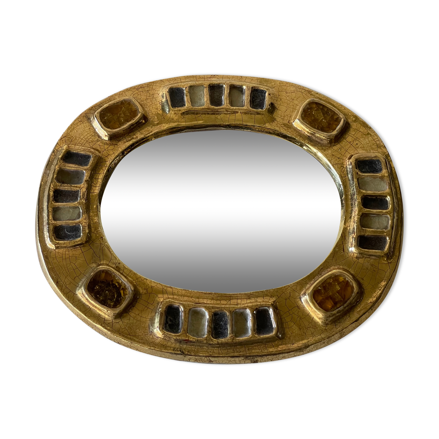 Ceramic mirror by Mithé Espelt 28x25cm