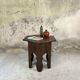 Vintage hexagonal side table in solid oak