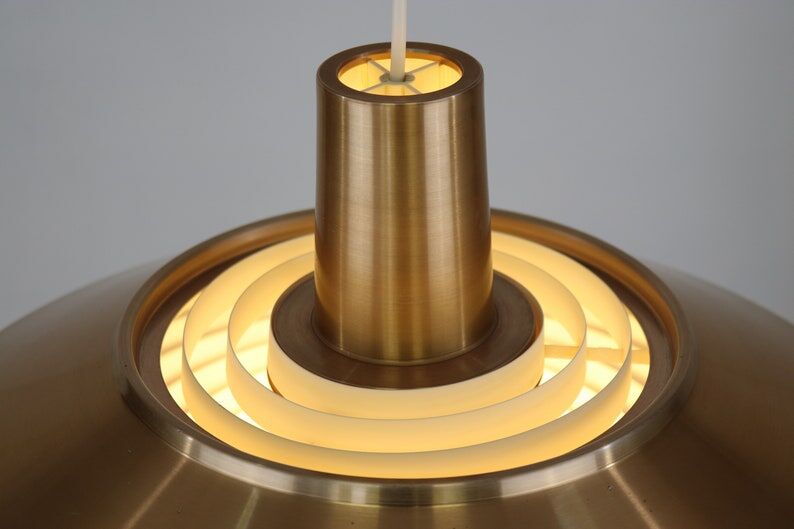XL Danish copper pendant lamp 1970s