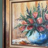 Oil on canvas representing a bouquet