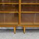 Library or display cabinet with 4 modules in light oak, France around 1960.