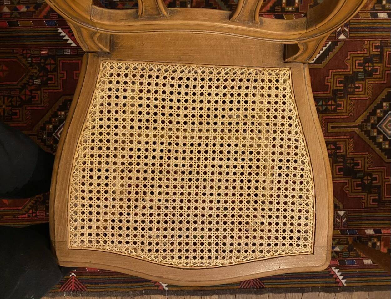 1 caned beech chair, 1950s
