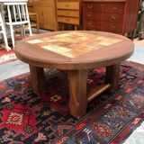 Vintage coffee table in wood and ceramic from the 70s