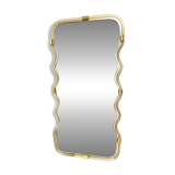 Miroir Vague en Or "Torchon" Torciglione Design en Verre