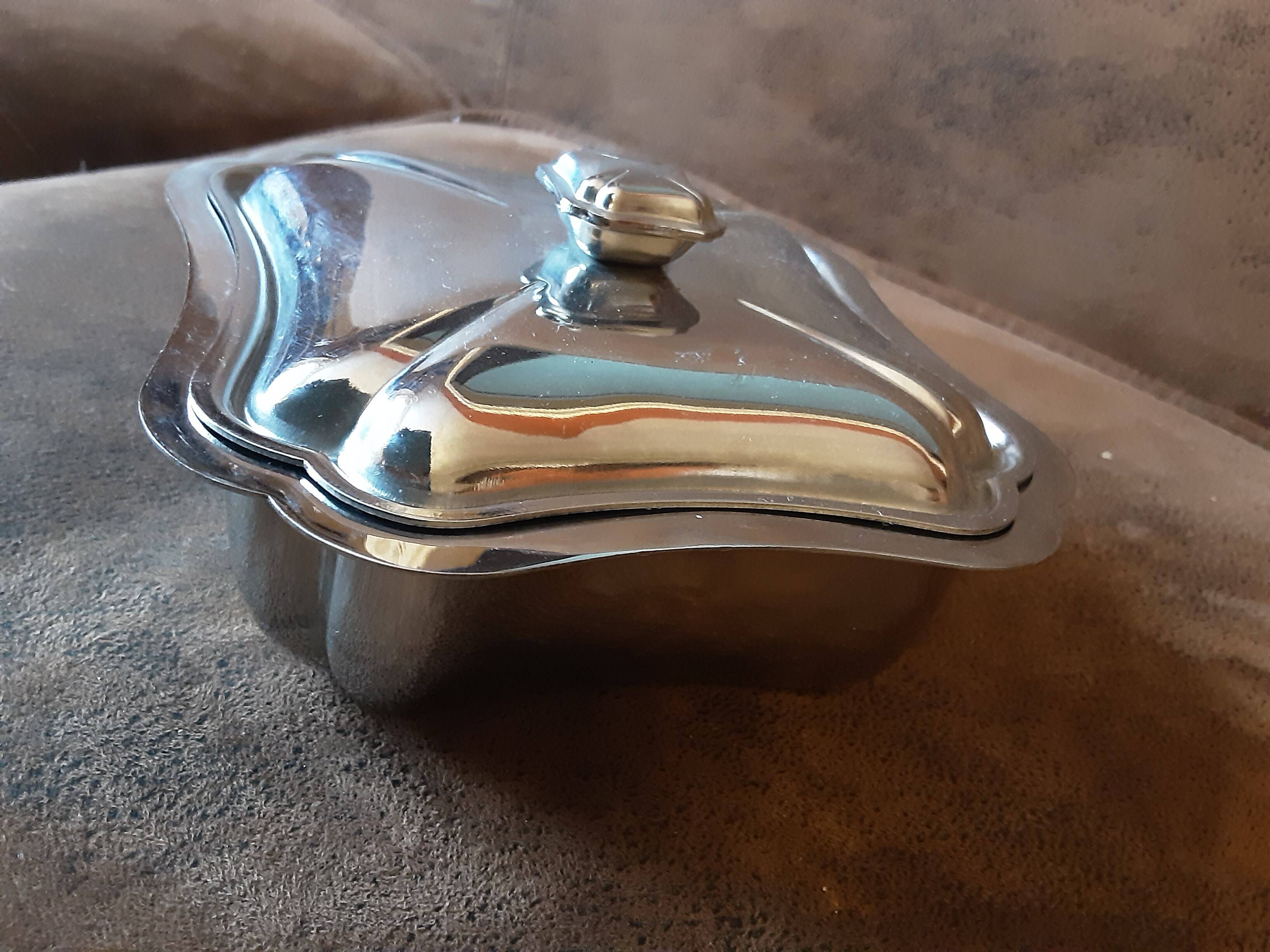 Vintage metal sugar bowl