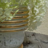 art deco type vase in white and gold speckled glass