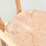 Set of 4 Scandinavian straw chairs