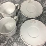 Fine earthenware set head-to-head cups heart tray
