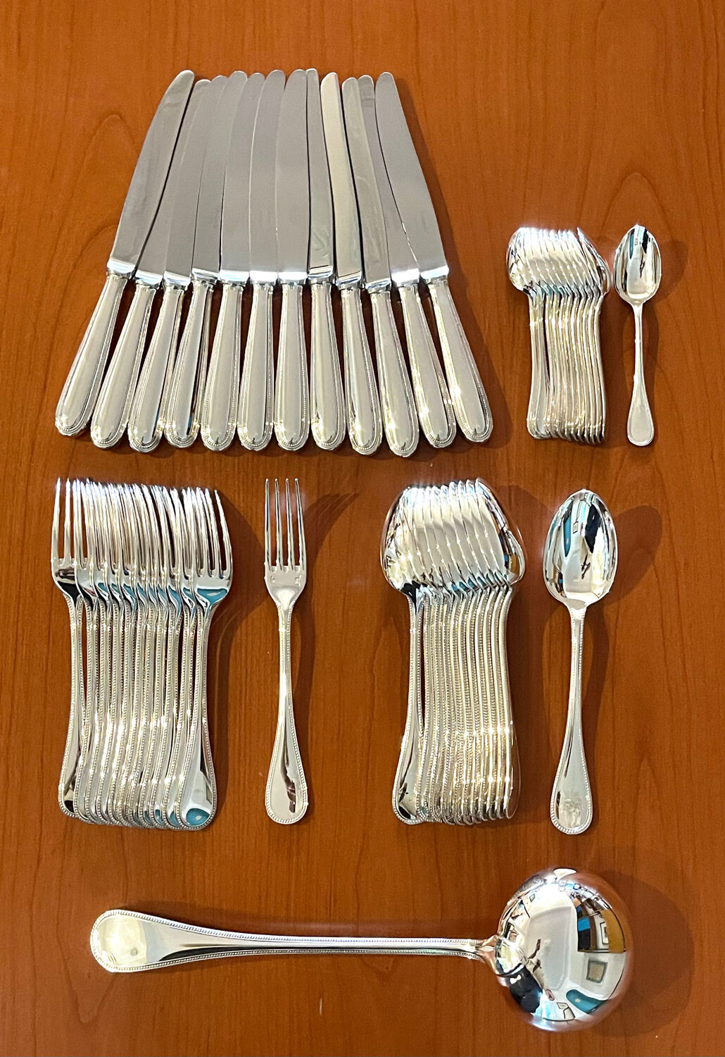 Christofle pearl flatware, 49 pieces, near mint condition