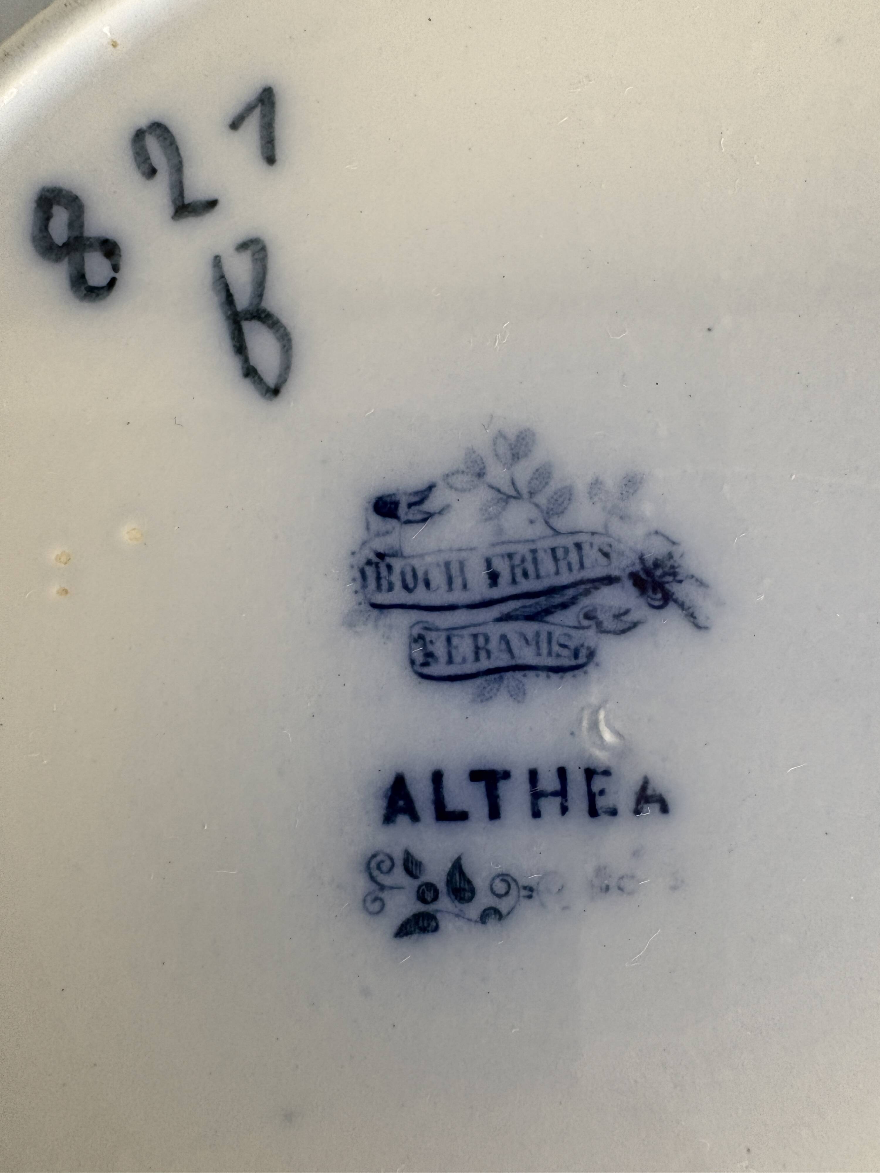 4 assiettes à dessert anciennes Boch Frères Keramis