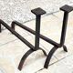 Pair of vintage steel geometric chenets