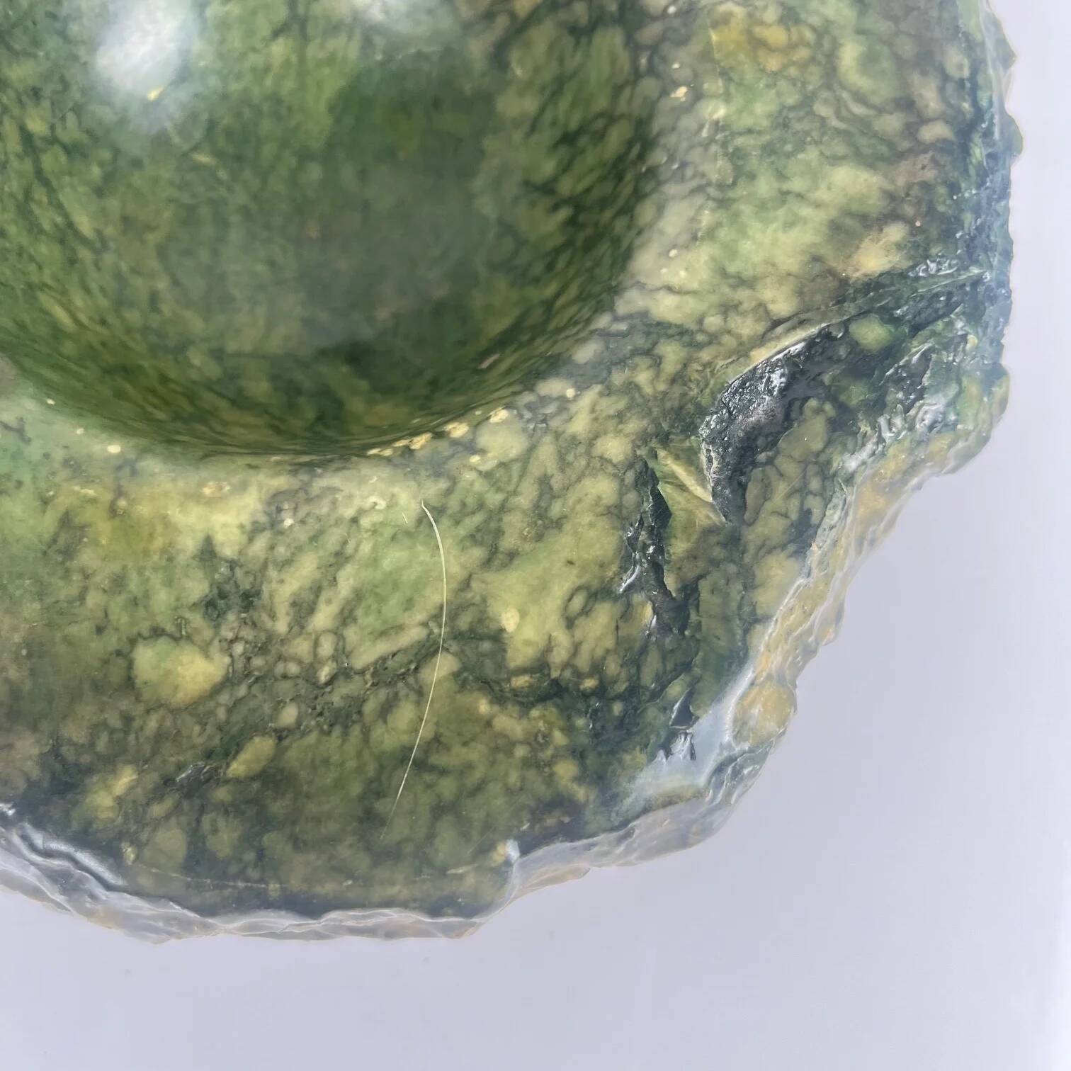 Impressive green alabaster ashtray, Italy, 1970.