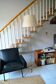 Vintage extendable tripod floor lamp in gold brass.