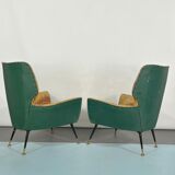 Mid-century modern set of two Italian armchairs from 50s
