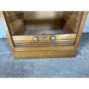 Vintage wooden curtain cabinet – antique office furniture