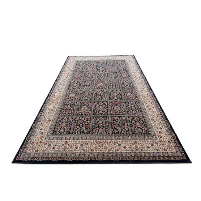 Black floral AKKA oriental rug - Wool
