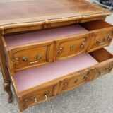 Commode crossbow style louis xv 2 drawers in walnut
