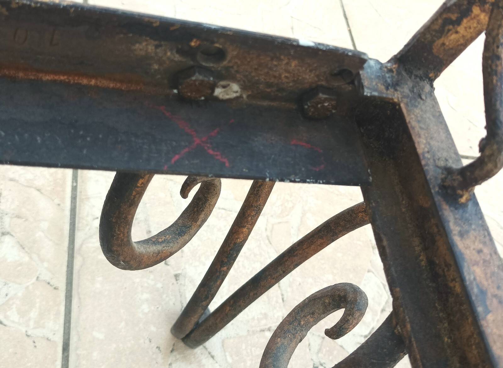 Louis XV style wrought iron bed