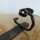 Wall coat rack 3 hooks in hammered wrought iron years 50 60