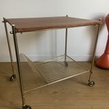 Side table vinyl door with wheels