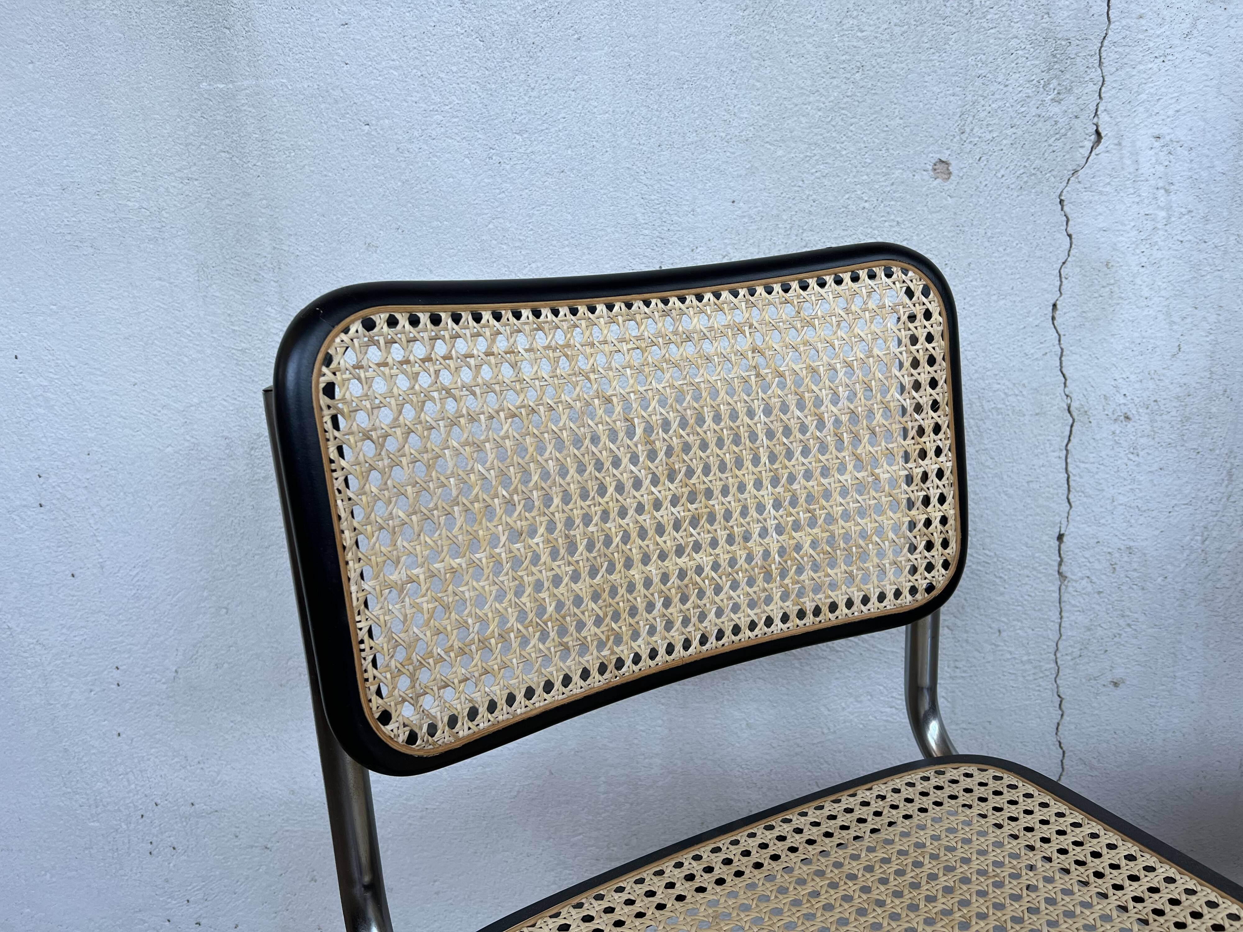Pair of chairs B32 Marcel Breuer Bauhaus design made in Italy