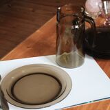 Set of 6 Vereco smoked glass dinner plates