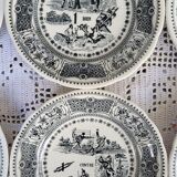 Set of 6 dessert plates "rébus" in Gien earthenware