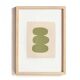 Collection of 4 abstract paintings in sage green signed Eawy.