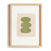 Collection de 4 peintures abstraites col.vert sauge signées Eawy