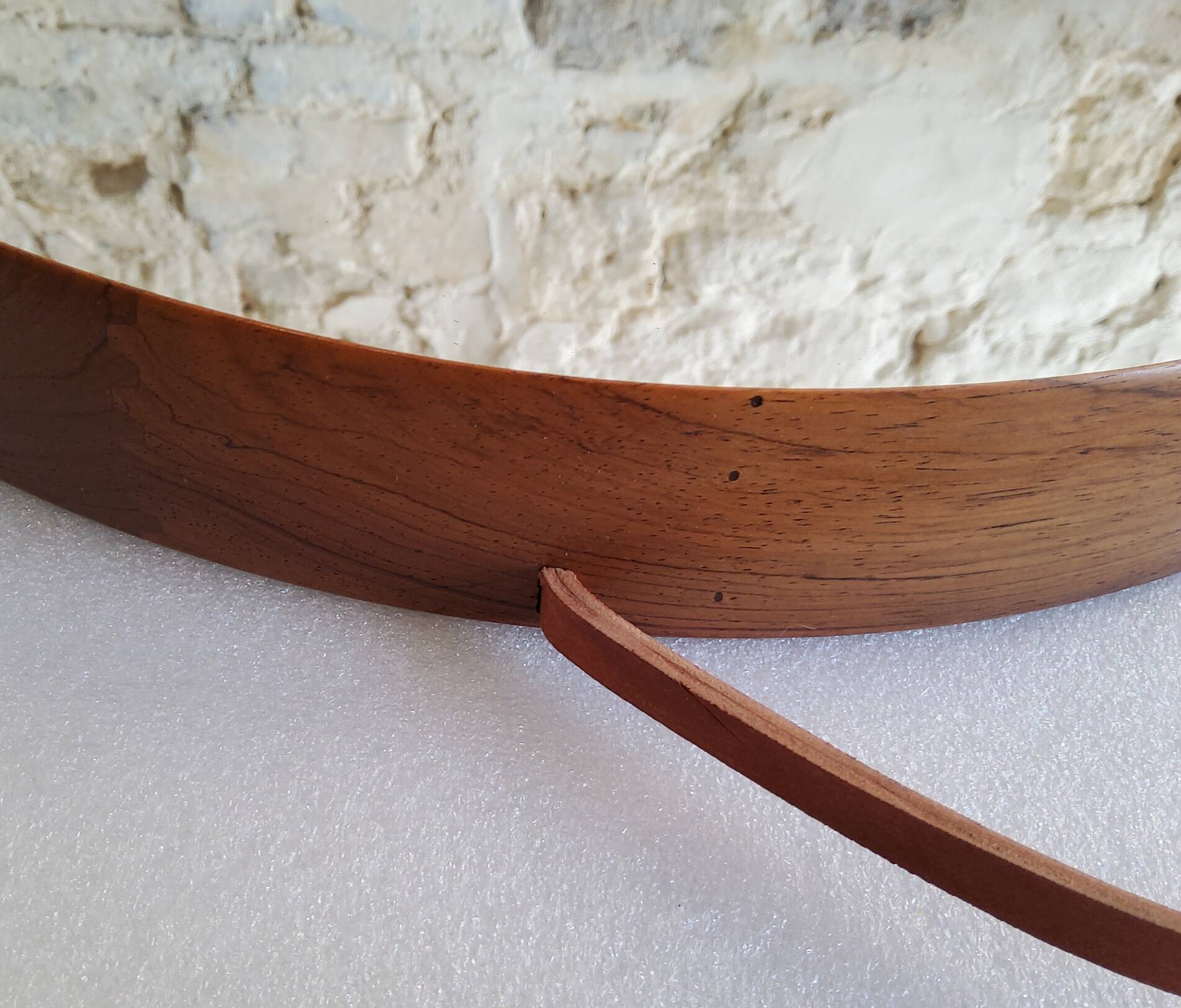 Round teak mirror Uno and Osten Kristiansson Luxus Vittsjö, Scandinavian