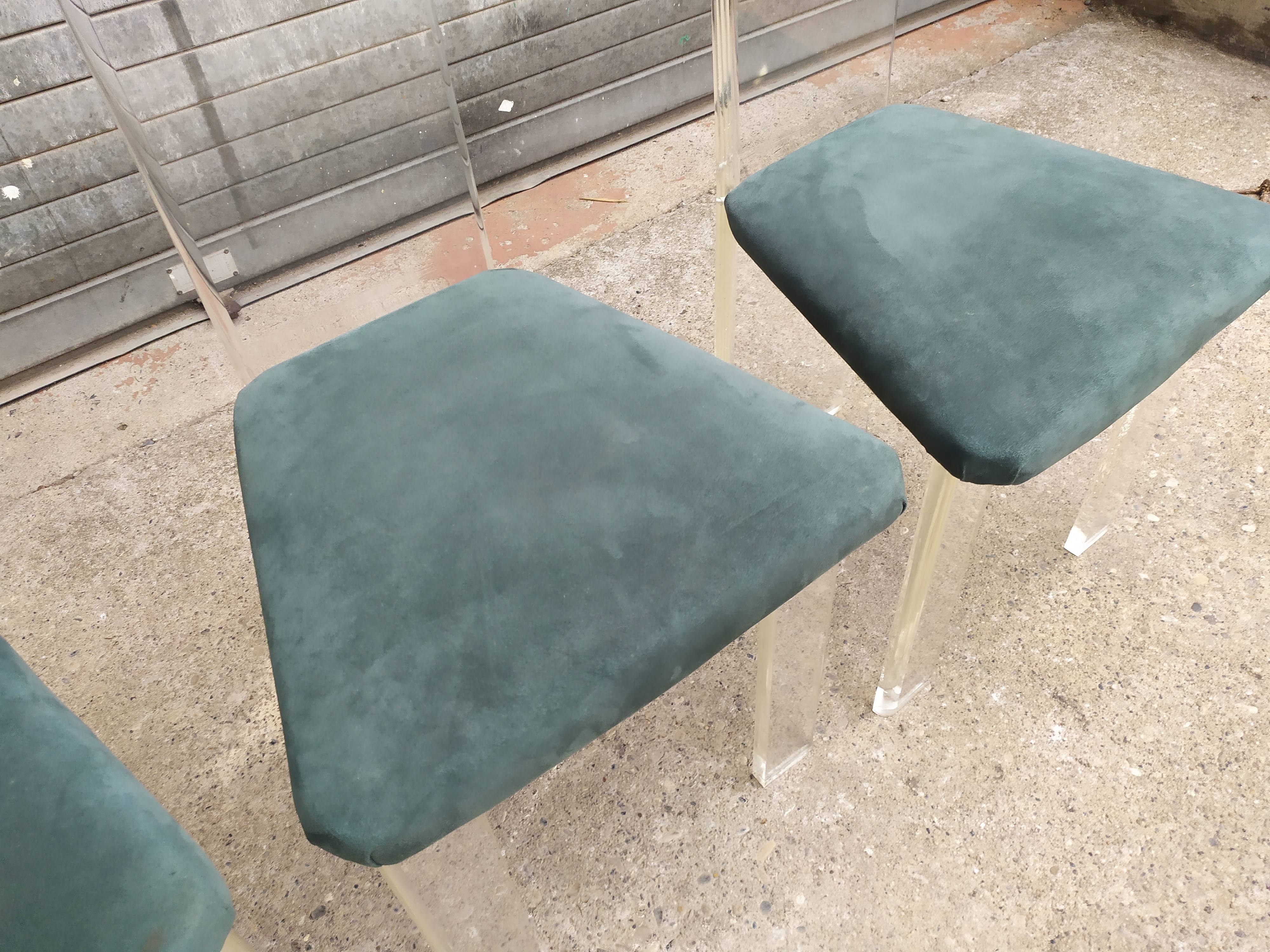 4 Plexiglas Roche and Bobois chairs