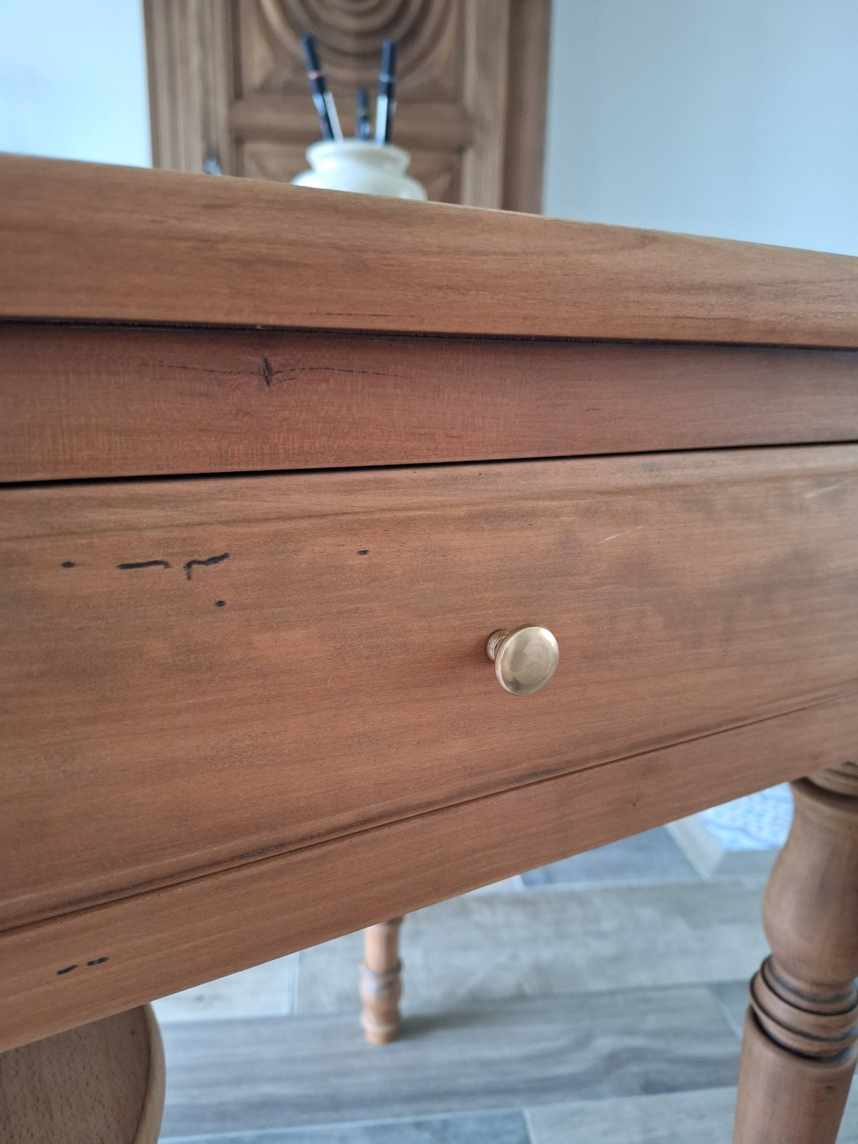 Vintage solid wood desk with extensions.
