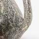 Large asymmetrical vase Vallauris pearl grey and enamelled orange