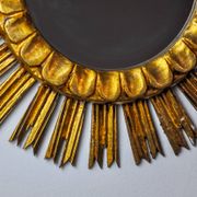 Miroir soleil en bois dorée, mid century, 54cm