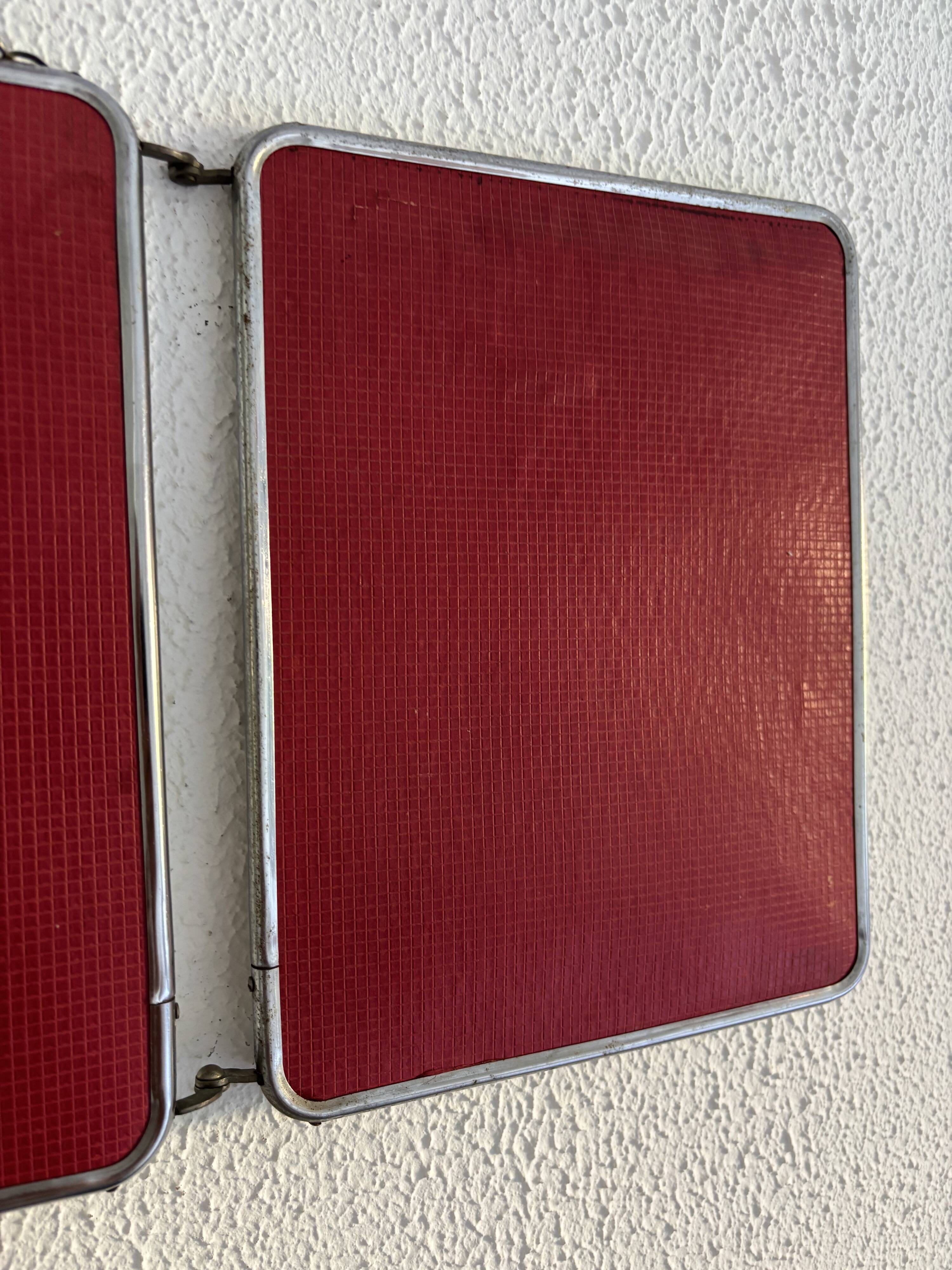 Miroir vintage 1960 triptyque barbier coiffeuse Arpin grenadine - 27 x 69 c