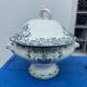 ANTIQUE ST AMAND EARTHENWARE SOUP TUREEN WITH LEBACQZ BOUCHARD FLORAL DECORATION