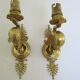 Pair of appliques swans gilded bronze patinated empire style