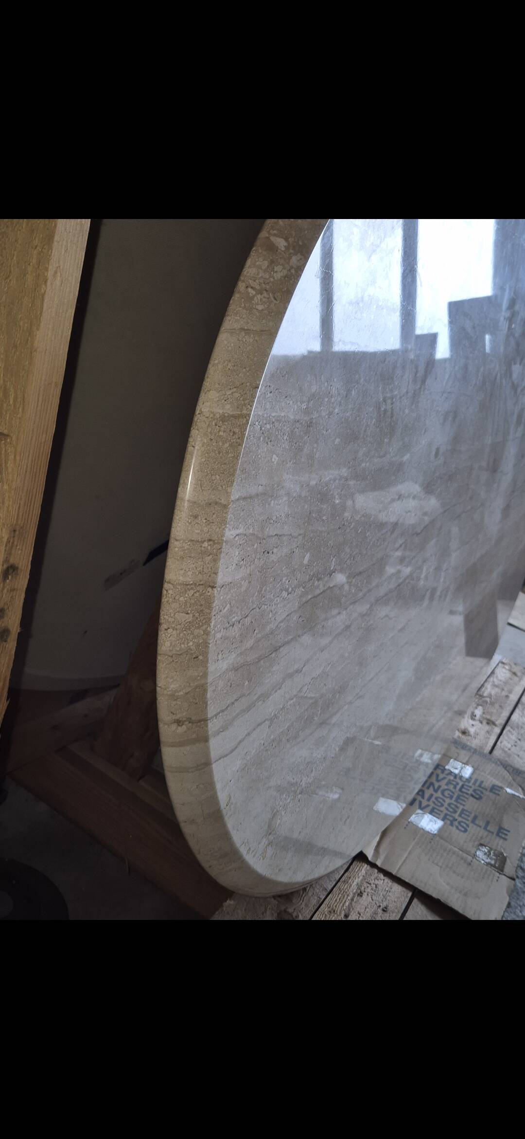 1970s travertine dining table