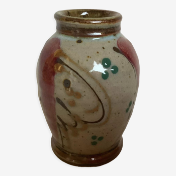 Vase grès céramique signé CP
