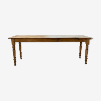 Table de ferme bistrot pin et merisier 210cm