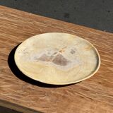 Petrified wood catchall or dish, beige with a brown spot in the centre, D24-27 -377.