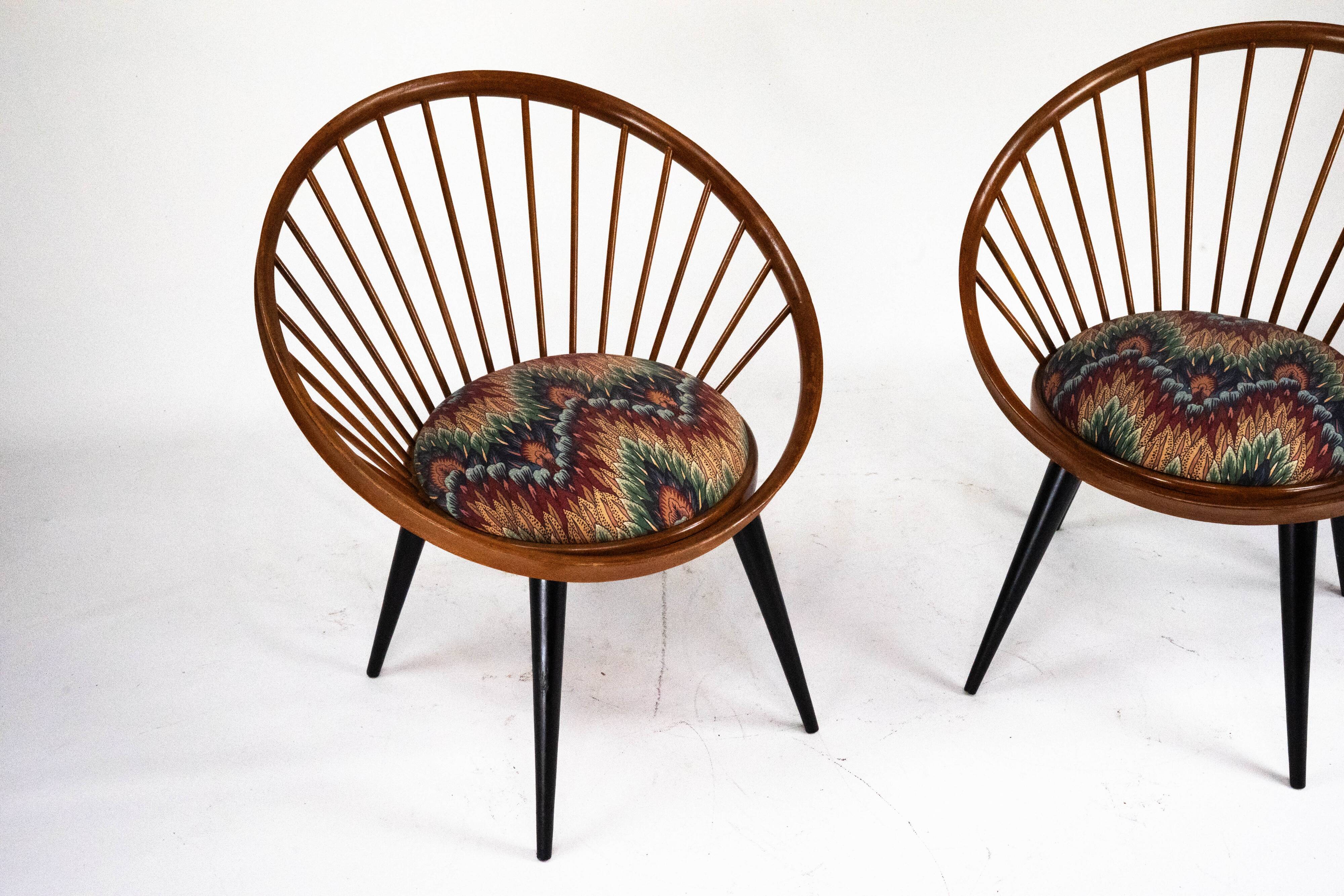 Pair of Yngve Ekström Circle Chairs for Swedese, Sweden 1950s – Original Up