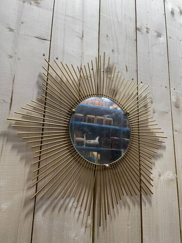 Miroir soleil en laiton vintage 1970
