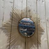 Miroir soleil en laiton vintage 1970