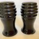 Paire de petits vases opaline noire peinte