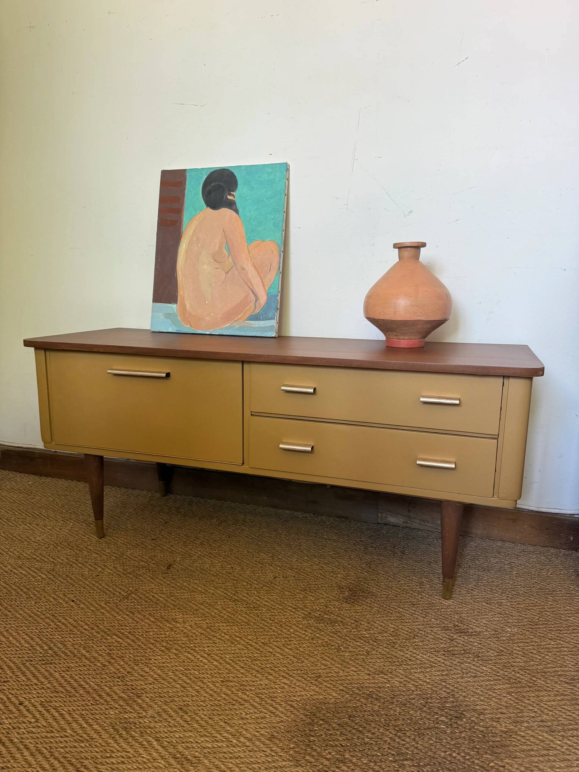 Enfilade vintage meuble bas tv pieds compas